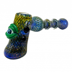 7" Air Pocket One Eye Hammer Air Trap in layers of Glass Gold & Silver Fumed single [AM355]